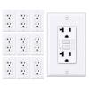 imageBESTTEN 20 Amp GFCI Outlet GFI Electrical Outlet with LED Indicator NonTamperResistant GFCI Receptacle with Thinner Design Wallplate Included ETL Certified 20 Pack White20 Amp