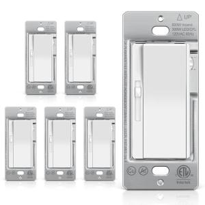 imageBESTTEN 3 Pack Slide Dimmer Light Switch Quiet Rocker Super Slim Single Pole or 3 Way Dimmable Switch Max 300W LED CFL 600W Incandescent ETL Listed White6