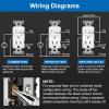 imageBESTTEN 6 Pack Combination Toggle Light Switch and Duplex Receptacle Outlet Single Pole Toggle Wall Switch Grounded Outlet Combo Style 15 Amp Wallplate Included UL Listed White2