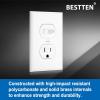 imageBESTTEN 6 Pack Combination Toggle Light Switch and Duplex Receptacle Outlet Single Pole Toggle Wall Switch Grounded Outlet Combo Style 15 Amp Wallplate Included UL Listed White6