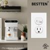 imageBESTTEN 6 Pack Combination Toggle Light Switch and Duplex Receptacle Outlet Single Pole Toggle Wall Switch Grounded Outlet Combo Style 15 Amp Wallplate Included UL Listed White6