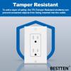 imageBESTTEN 60 Pack 15 Amp Outlets Standard Electrical Wall Outlet UL Listed Tamper Resistant Receptacle for Home and Business Wall Plate Included 15A125V1875W UL Listed White100