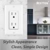 imageBESTTEN 60 Pack 15 Amp Outlets Standard Electrical Wall Outlet UL Listed Tamper Resistant Receptacle for Home and Business Wall Plate Included 15A125V1875W UL Listed White100