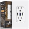 imageBESTTEN 2 Pack 65W USB C Outlet GaN 3Port USB Outlet Receptacle for Laptop 15 Amp Ultra Fast Wall Outlet with 2 Type C amp 1 Type A Tamper Resistant Screwless Wallplate Included ETL Listed White1