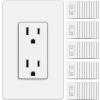 imageBESTTEN 50 Pack Decorator Receptacle Outlet 15 Amp Standard Electrical Wall Outlet with Screwless Wallplate NonTamper Resistant 15A125V1875W UL Listed White50