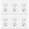 imageBESTTEN 6 Pack Combination Toggle Light Switch and Duplex Receptacle Outlet Single Pole Toggle Wall Switch Grounded Outlet Combo Style 15 Amp Wallplate Included UL Listed White6