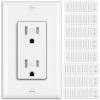 imageBESTTEN 60 Pack 15 Amp Outlets Standard Electrical Wall Outlet UL Listed Tamper Resistant Receptacle for Home and Business Wall Plate Included 15A125V1875W UL Listed White100