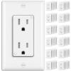 imageBESTTEN 60 Pack 15 Amp Outlets Standard Electrical Wall Outlet UL Listed Tamper Resistant Receptacle for Home and Business Wall Plate Included 15A125V1875W UL Listed White60