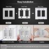 imageBESTTEN 2Gang Decor Silver Screwless Wall Plate Signature Collection USWP8 Series Decorator Outlet Cover Switch Plate H469 x W473 for Light Switch Dimmer Receptacle