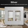 imageBESTTEN 2Gang Decor Silver Screwless Wall Plate Signature Collection USWP8 Series Decorator Outlet Cover Switch Plate H469 x W473 for Light Switch Dimmer Receptacle