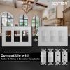 imageBESTTEN 3 Gang Silver Screwless Wall Plate Decorator Outlet Cover Decor Switch Plate H469 x W654