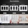 imageBESTTEN 3 Gang Silver Screwless Wall Plate Decorator Outlet Cover Decor Switch Plate H469 x W654
