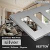 imageBESTTEN 4 Gang Silver Screwless Wall Plate Decorator Outlet Cover Decor Switch Plate H469 x W835