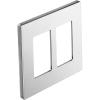 imageBESTTEN 2Gang Decor Silver Screwless Wall Plate Signature Collection USWP8 Series Decorator Outlet Cover Switch Plate H469 x W473 for Light Switch Dimmer Receptacle
