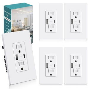 image:imageBESTTEN 20 Pack USB Outlet 15 Amp Wall Outlet with USB Ports 48A24W USB Receptacle with Type C amp Type A Ports TamperResistant Screwless Wallplate Included UL Listed White1 Type C  1 Type A