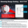 image:imageBESTTEN 12 Pack Super Slim Dimmer Light Switch Single Pole or 3 Way Dimmable Switch Quiet Rocker Max 300W LED CFL 600W Incandescent Screwless Wall Plate Included ETL Listed White24