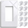 image:imageBESTTEN 1Gang Screwless Decorator Wall Plate Cover Gloss Snow White Decorative Outlet Cover Single Decor Light Switch Face Plate 100PKGloss Snow White