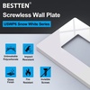 image:imageBESTTEN 1Gang Screwless Decorator Wall Plate Cover Gloss Snow White Decorative Outlet Cover Single Decor Light Switch Face Plate 100PKGloss Snow White