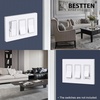 image:imageBESTTEN 1Gang Screwless Decorator Wall Plate Cover Gloss Snow White Decorative Outlet Cover Single Decor Light Switch Face Plate 100PKGloss Snow White