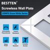image:imageBESTTEN 1Gang Screwless Decorator Wall Plate Cover Gloss Snow White Decorative Outlet Cover Single Decor Light Switch Face Plate 100PKGloss Snow White