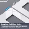 image:imageBESTTEN 1Gang Screwless Decorator Wall Plate Cover Gloss Snow White Decorative Outlet Cover Single Decor Light Switch Face Plate 100PKGloss Snow White
