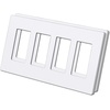 image:imageBESTTEN 1Gang Screwless Decorator Wall Plate Cover Gloss Snow White Decorative Outlet Cover Single Decor Light Switch Face Plate 100PKMatte Snow White