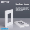 image:imageBESTTEN 1Gang Screwless Decorator Wall Plate Cover Gloss Snow White Decorative Outlet Cover Single Decor Light Switch Face Plate 100PKMatte Snow White
