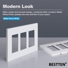 image:imageBESTTEN 1Gang Screwless Decorator Wall Plate Cover Gloss Snow White Decorative Outlet Cover Single Decor Light Switch Face Plate 100PKMatte Snow White