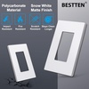 image:imageBESTTEN 1Gang Screwless Decorator Wall Plate Cover Gloss Snow White Decorative Outlet Cover Single Decor Light Switch Face Plate 100PKMatte Snow White