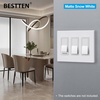 image:imageBESTTEN 1Gang Screwless Decorator Wall Plate Cover Gloss Snow White Decorative Outlet Cover Single Decor Light Switch Face Plate 100PKMatte Snow White