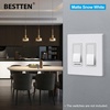 image:imageBESTTEN 1Gang Screwless Decorator Wall Plate Cover Gloss Snow White Decorative Outlet Cover Single Decor Light Switch Face Plate 100PKMatte Snow White