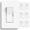 image:imageBESTTEN 12 Pack Super Slim Dimmer Light Switch Single Pole or 3 Way Dimmable Switch Quiet Rocker Max 300W LED CFL 600W Incandescent Screwless Wall Plate Included ETL Listed White6