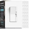 image:imageBESTTEN 12 Pack Super Slim Dimmer Light Switch Single Pole or 3 Way Dimmable Switch Quiet Rocker Max 300W LED CFL 600W Incandescent Screwless Wall Plate Included ETL Listed White24
