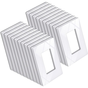 image:imageBESTTEN 1Gang Screwless Decorator Wall Plate Cover Gloss Snow White Decorative Outlet Cover Single Decor Light Switch Face Plate 100PKGloss Snow White