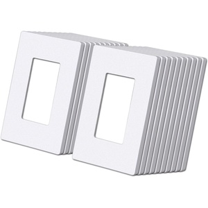 image:imageBESTTEN 1Gang Screwless Decorator Wall Plate Cover Gloss Snow White Decorative Outlet Cover Single Decor Light Switch Face Plate 100PKMatte Snow White