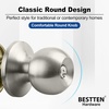 image:imageBESTTEN 5 Pack Door Knob with Lock and Key Keyed Different Entry Door Knob for Entrance and Front Door Matte BlackSatin Nickel