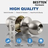 image:imageBESTTEN 5 Pack Door Knob with Lock and Key Keyed Different Entry Door Knob for Entrance and Front Door Matte BlackSatin Nickel