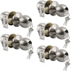 image:imageBESTTEN 5 Pack Door Knob with Lock and Key Keyed Different Entry Door Knob for Entrance and Front Door Matte BlackSatin Nickel