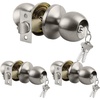 image:imageBESTTEN 5 Pack Door Knob with Lock and Key Keyed Different Entry Door Knob for Entrance and Front Door Matte BlackSatin Nickel