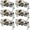 image:imageBESTTEN 5 Pack Door Knob with Lock and Key Keyed Different Entry Door Knob for Entrance and Front Door Matte BlackSatin Nickel