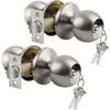 image:imageBESTTEN 5 Pack Door Knob with Lock and Key Keyed Different Entry Door Knob for Entrance and Front Door Matte BlackSatin Nickel