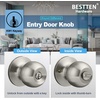 image:imageBESTTEN 5 Pack Door Knob with Lock and Key Keyed Different Entry Door Knob for Entrance and Front Door Matte BlackSatin Nickel